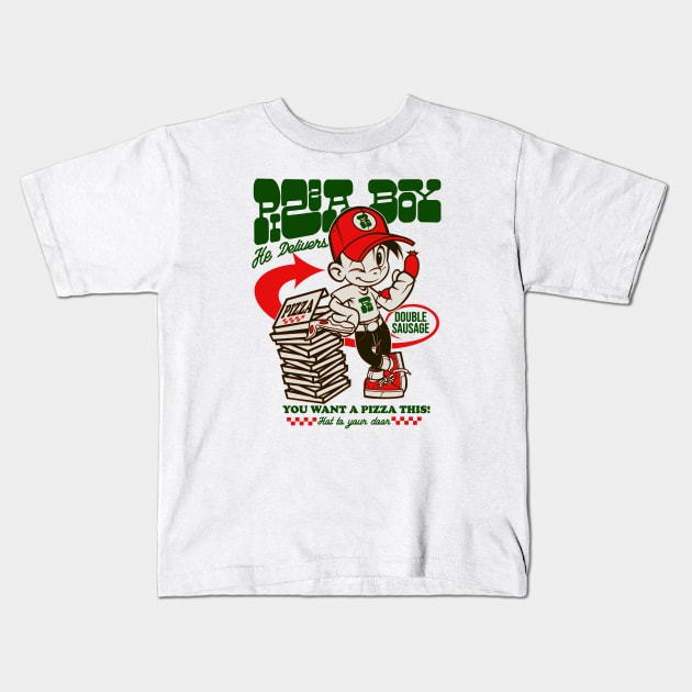 Pizza Boy he Delivers Kids T-Shirt by StudioPM71